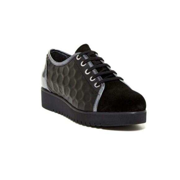 Aquatalia Women's Aida Weatherproof Black Platform Sneaker Lace‎ up Style Size 6 - Picture 1 of 9